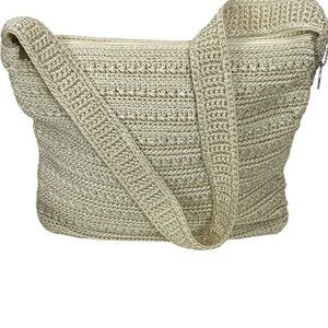 Women's Everyday Bag - "The Sak" Creme/Champagne Color Crochet Shoulder Bag